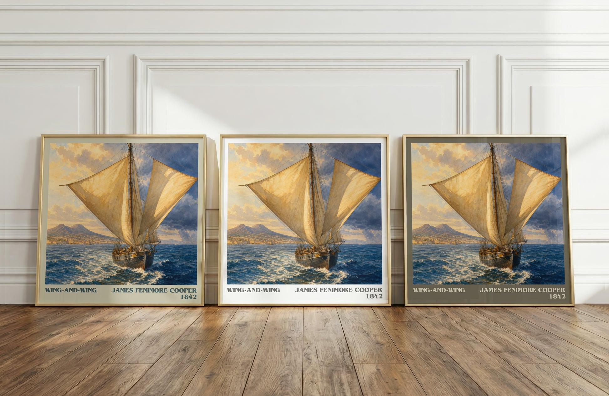 Wing-And-Wing literary art print colour and style options – James Fenimore Cooper book art