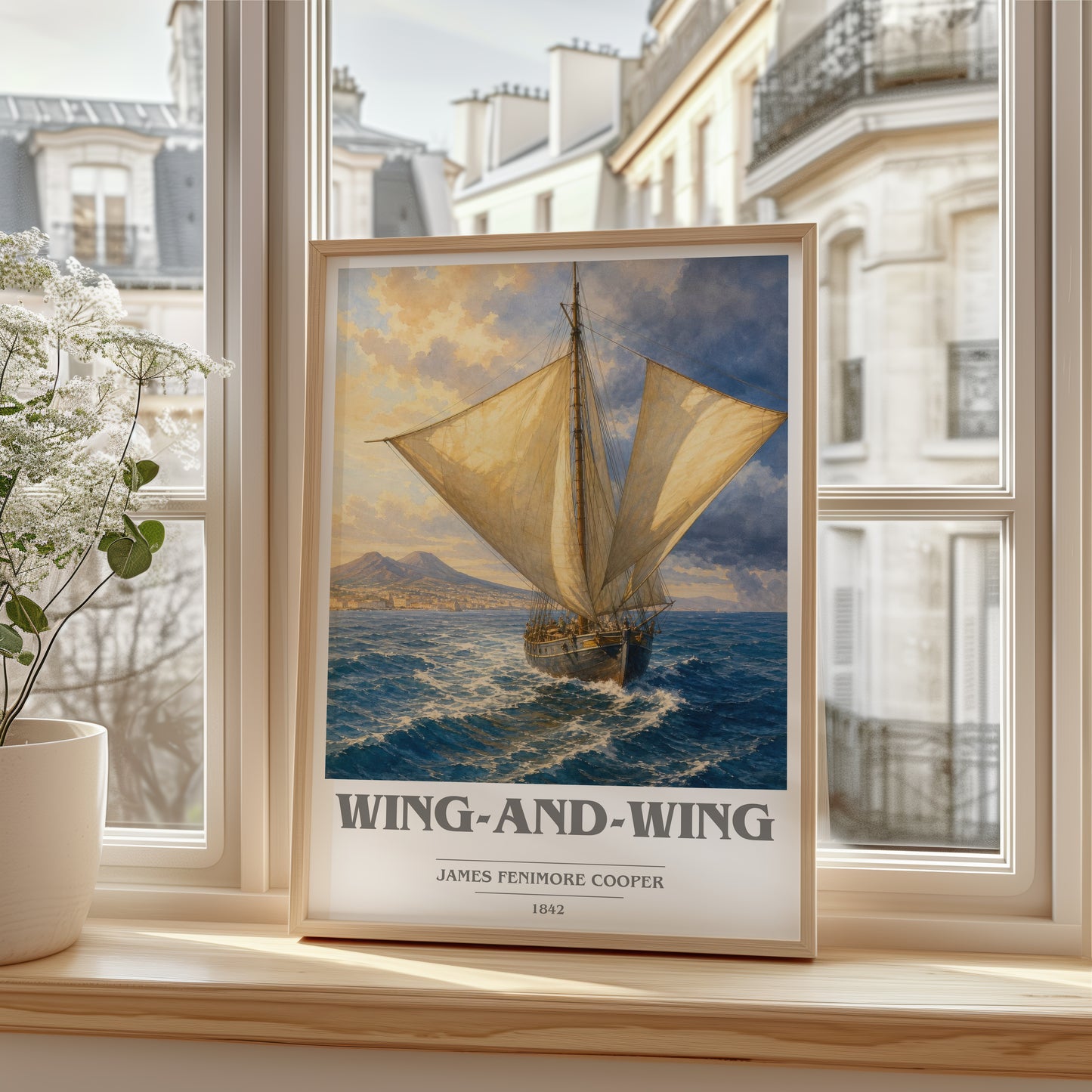 Wing-And-Wing book cover poster colour and style options – James Fenimore Cooper book art
