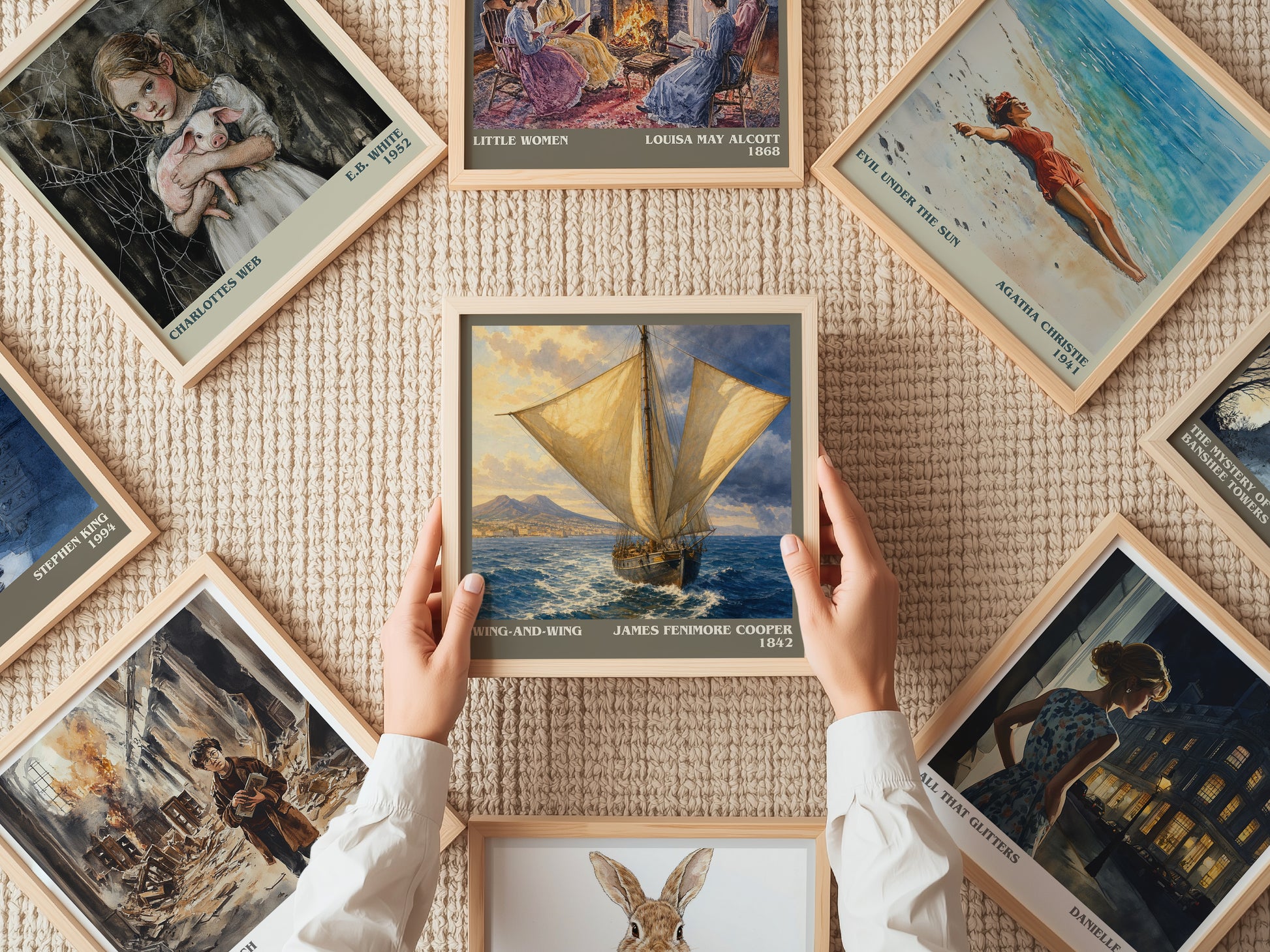 Wing-And-Wing literary book poster framed on wall – historical fiction wall art