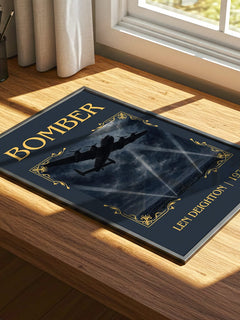 Bomber Classic Book Art Print by Len Deighton – print on a sunlit desk