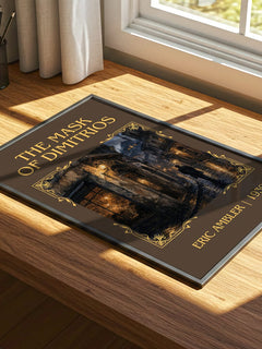 The Mask of Dimitrios Classic Book Art Print by Eric Ambler – print on a sunlit desk