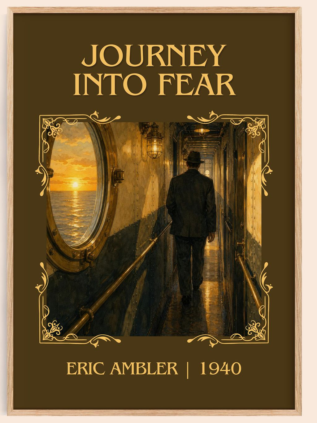 Journey into Fear Classic Book Art Print by Eric Ambler – book poster