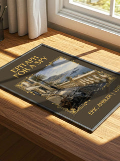 Epitaph for a Spy Classic Book Art Print by Eric Ambler – print on a sunlit desk
