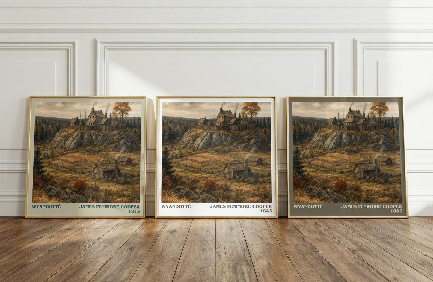 Wyandotté literary art print colour and style options – James Fenimore Cooper book art