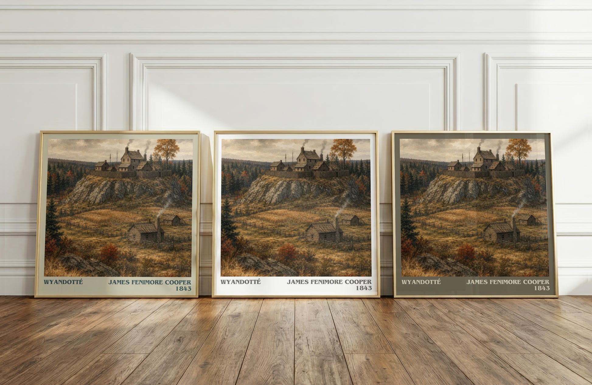 Wyandotté literary art print colour and style options – James Fenimore Cooper book art