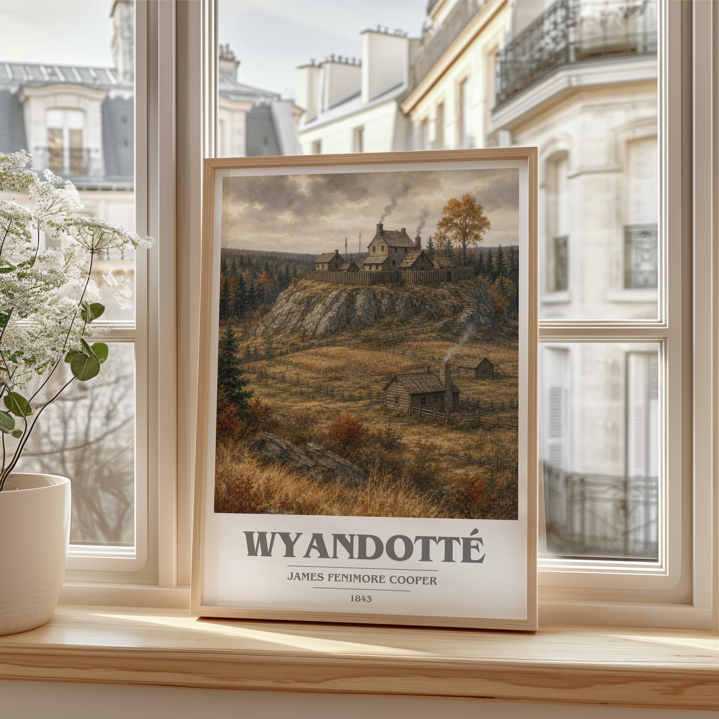 Wyandotté book cover poster colour and style options – James Fenimore Cooper book art