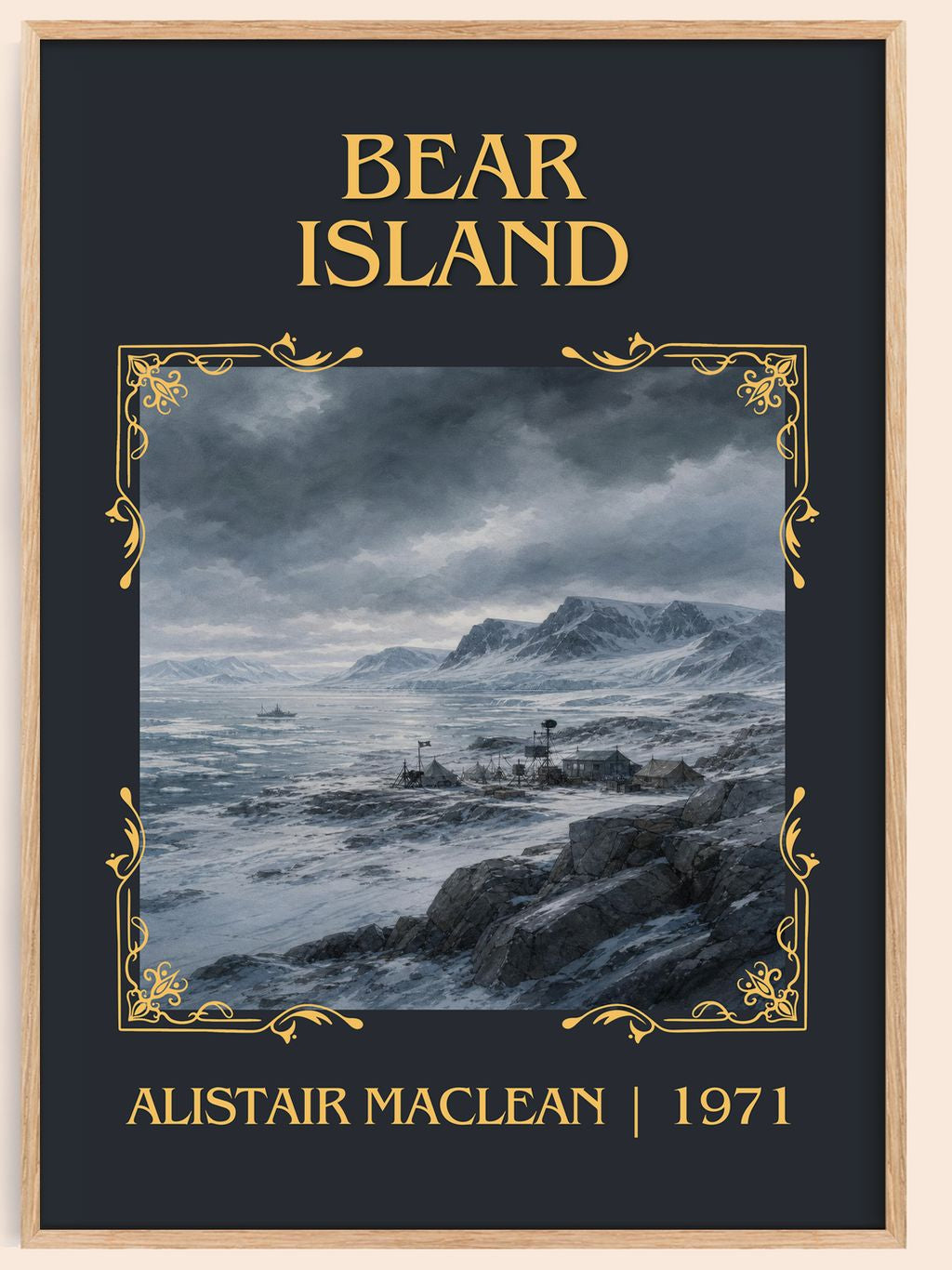 Bear Island Classic Book Art Print by Alistair MacLean – book poster