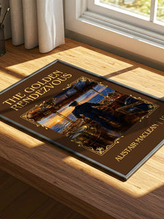 The Golden Rendezvous Classic Book Art Print by Alistair MacLean – print on a sunlit desk