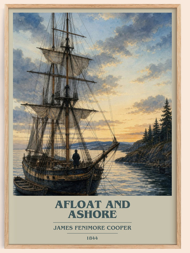 Afloat And Ashore Book Cover Poster by James Fenimore Cooper