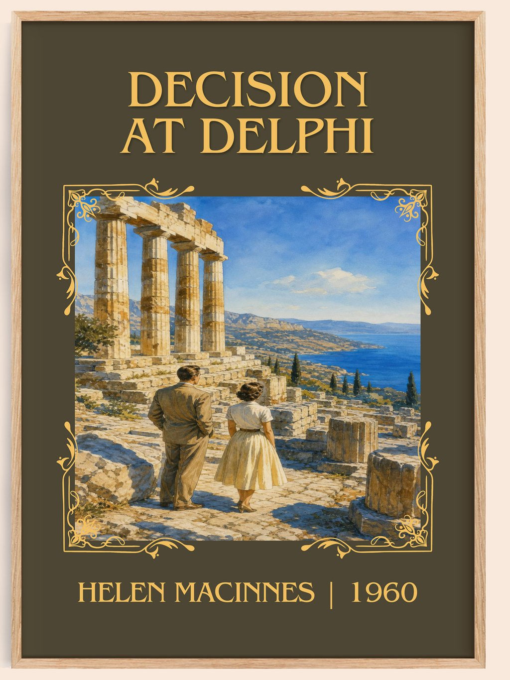 Decision at Delphi Classic Book Art Print by Helen MacInnes – book poster