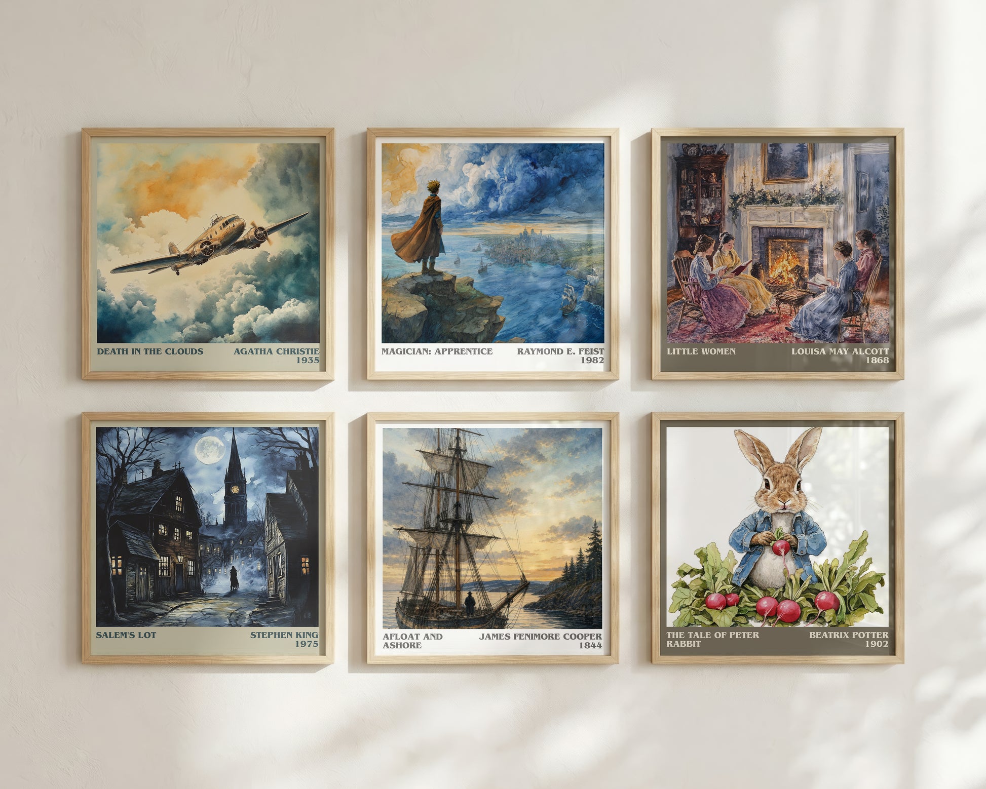 Afloat And Ashore literary print framed by window – literary home decor