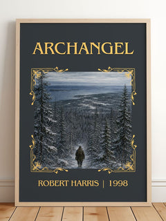 Archangel Classic Book Art Print by Robert Harris – framed print leaning on a wooden floor