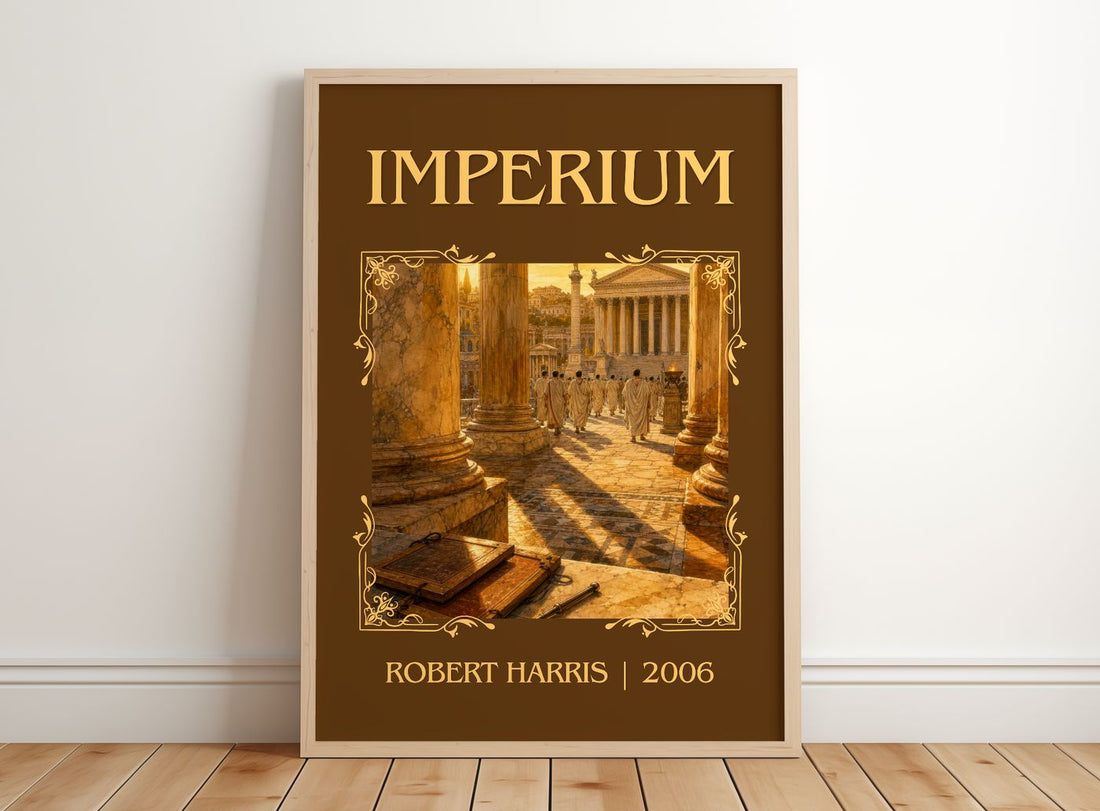 Imperium Classic Book Art Print by Robert Harris – framed print leaning on a wooden floor