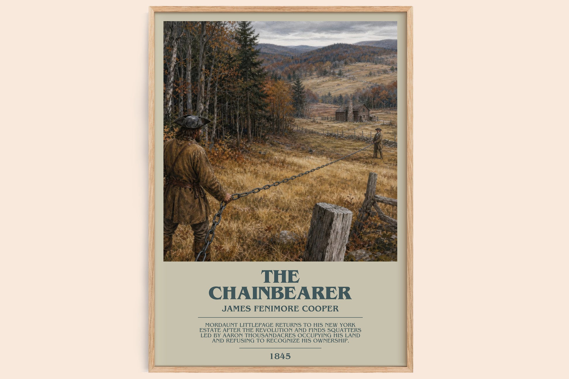 The Chainbearer bookish book poster by James Fenimore Cooper – framed literary art print