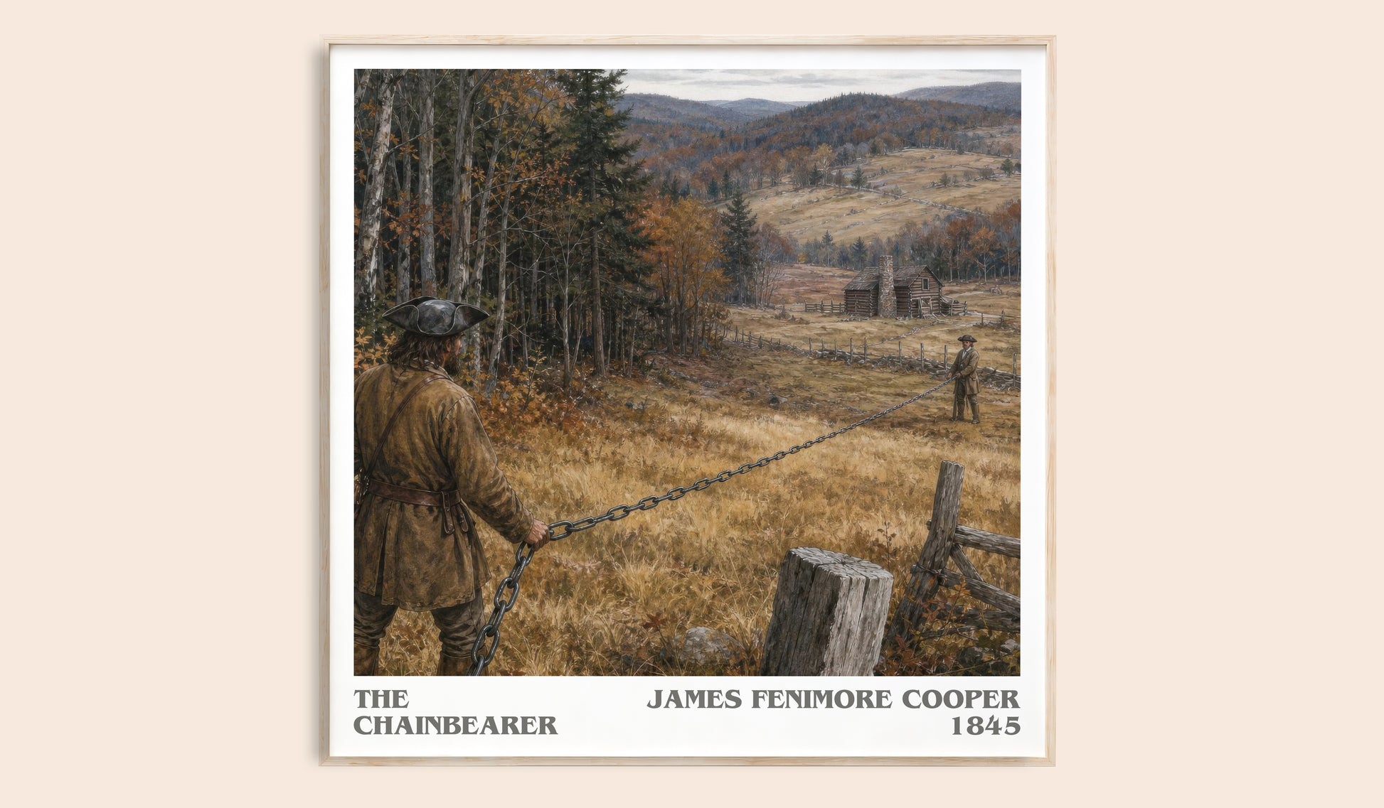 The Chainbearer literary book poster by James Fenimore Cooper – framed literary art print