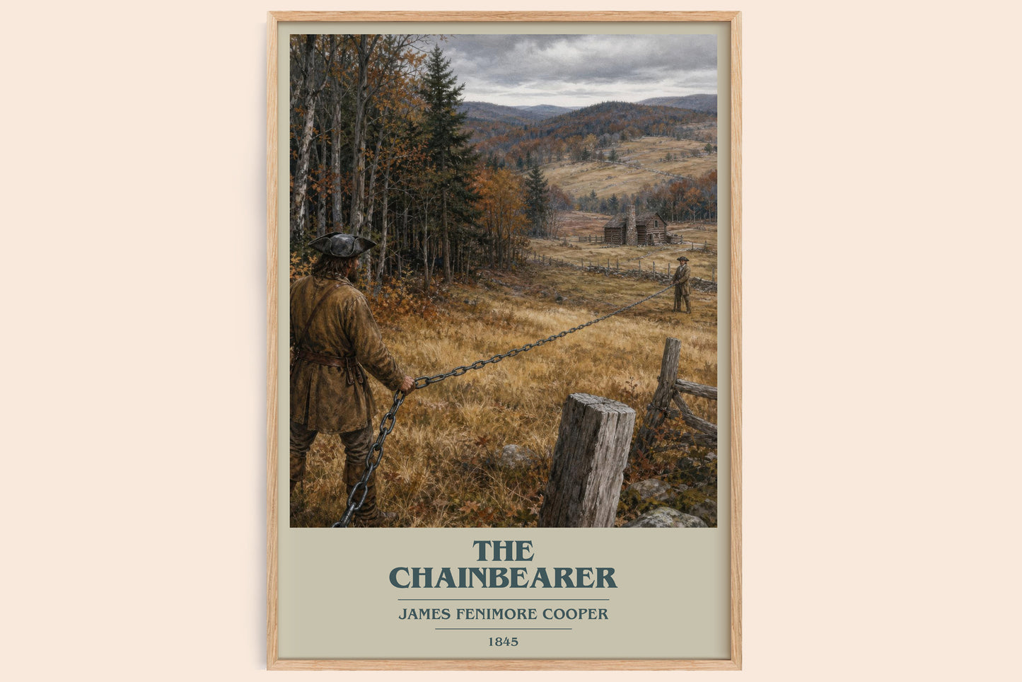 The Chainbearer book cover book poster by James Fenimore Cooper – framed literary art print