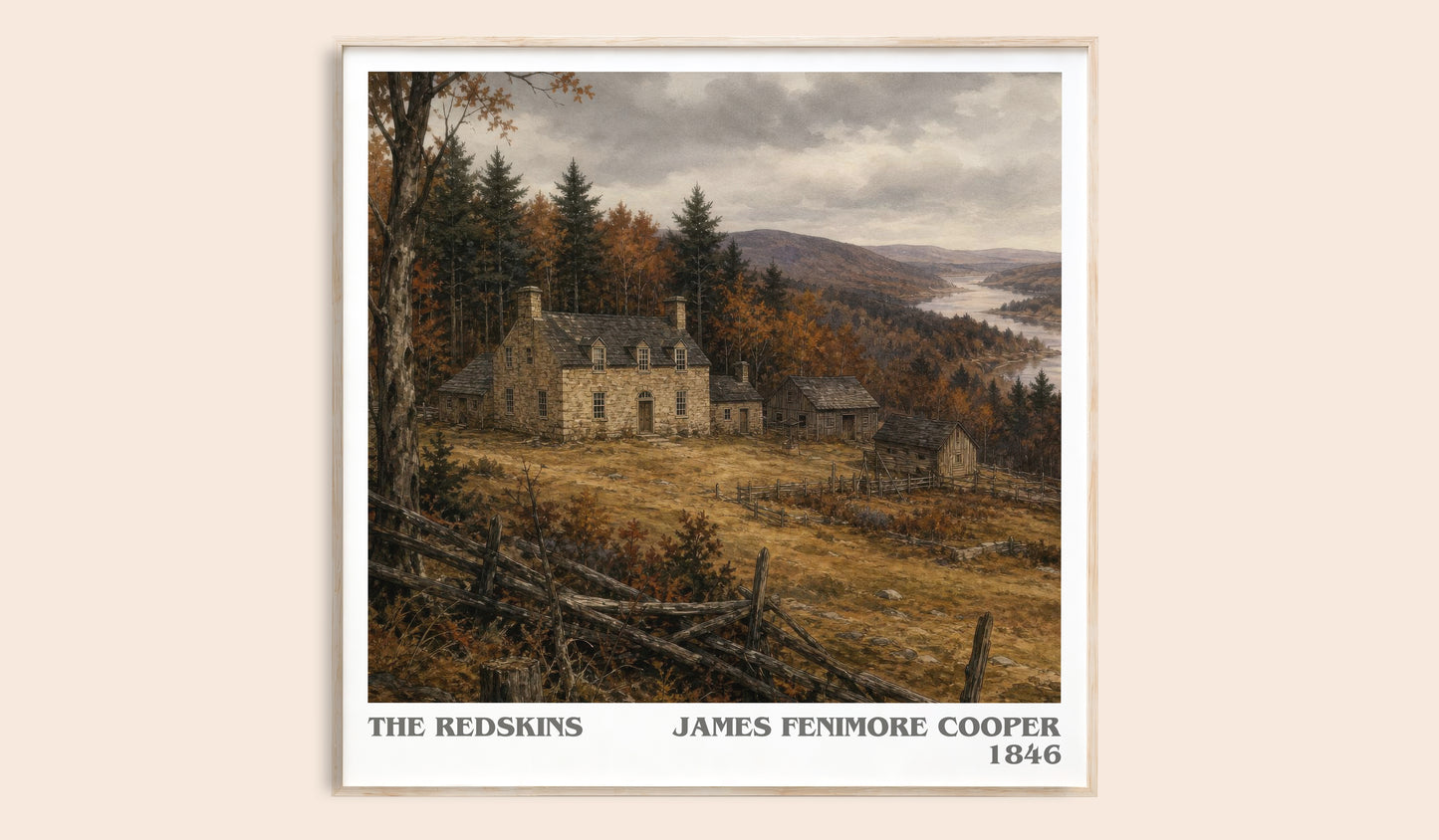 The Redskins literary book poster by James Fenimore Cooper – framed literary art print