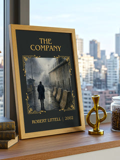 The Company Classic Book Art Print by Robert Littell – framed print on a city-view windowsill