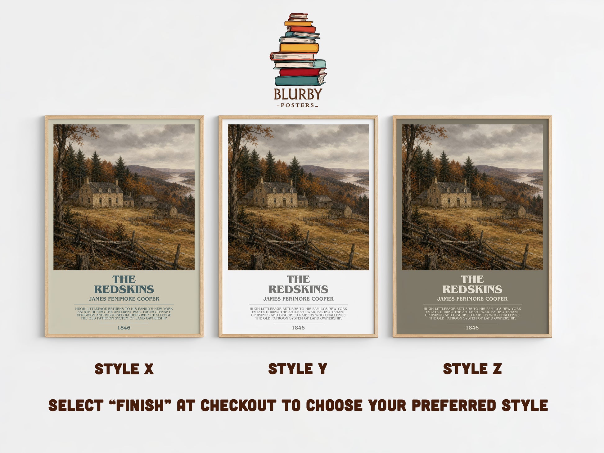 The Redskins bookish print in frame leaning in hallway – historical fiction wall art
