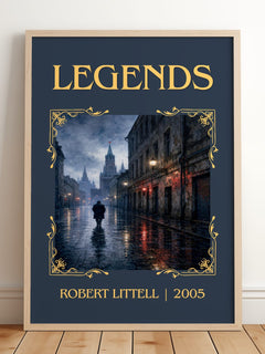 Legends Classic Book Art Print by Robert Littell – framed print leaning on a wooden floor