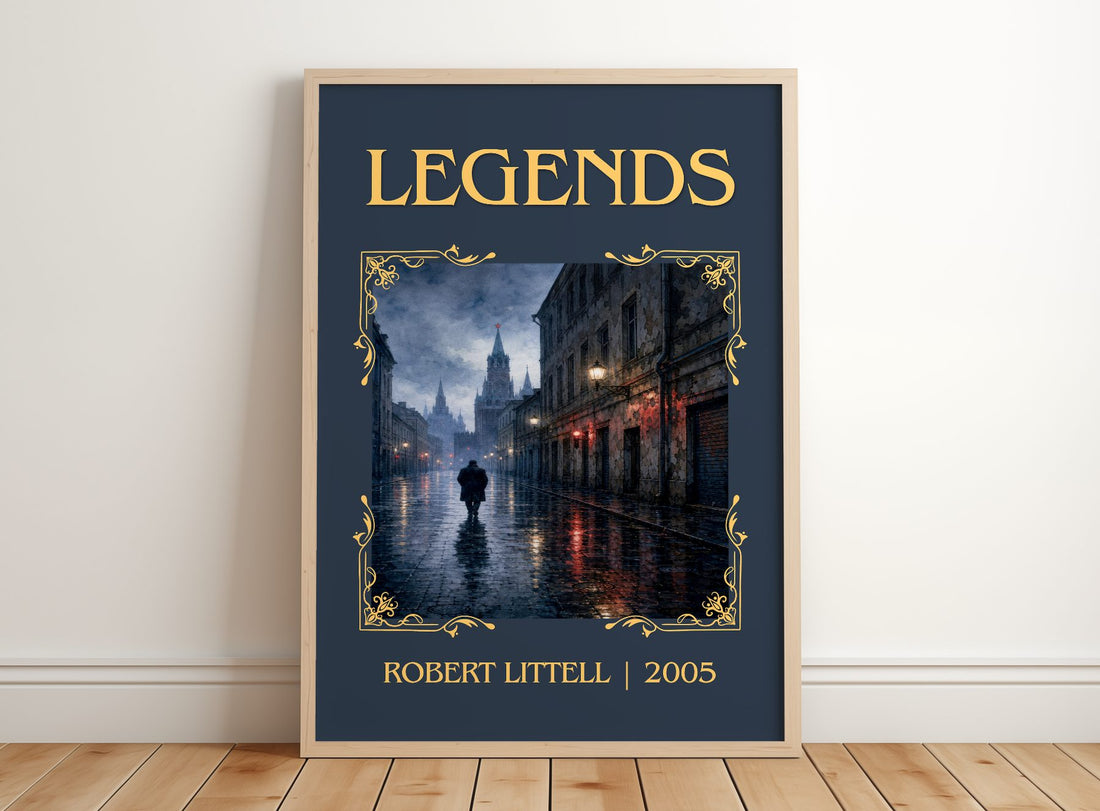 Legends Classic Book Art Print by Robert Littell – framed print leaning on a wooden floor