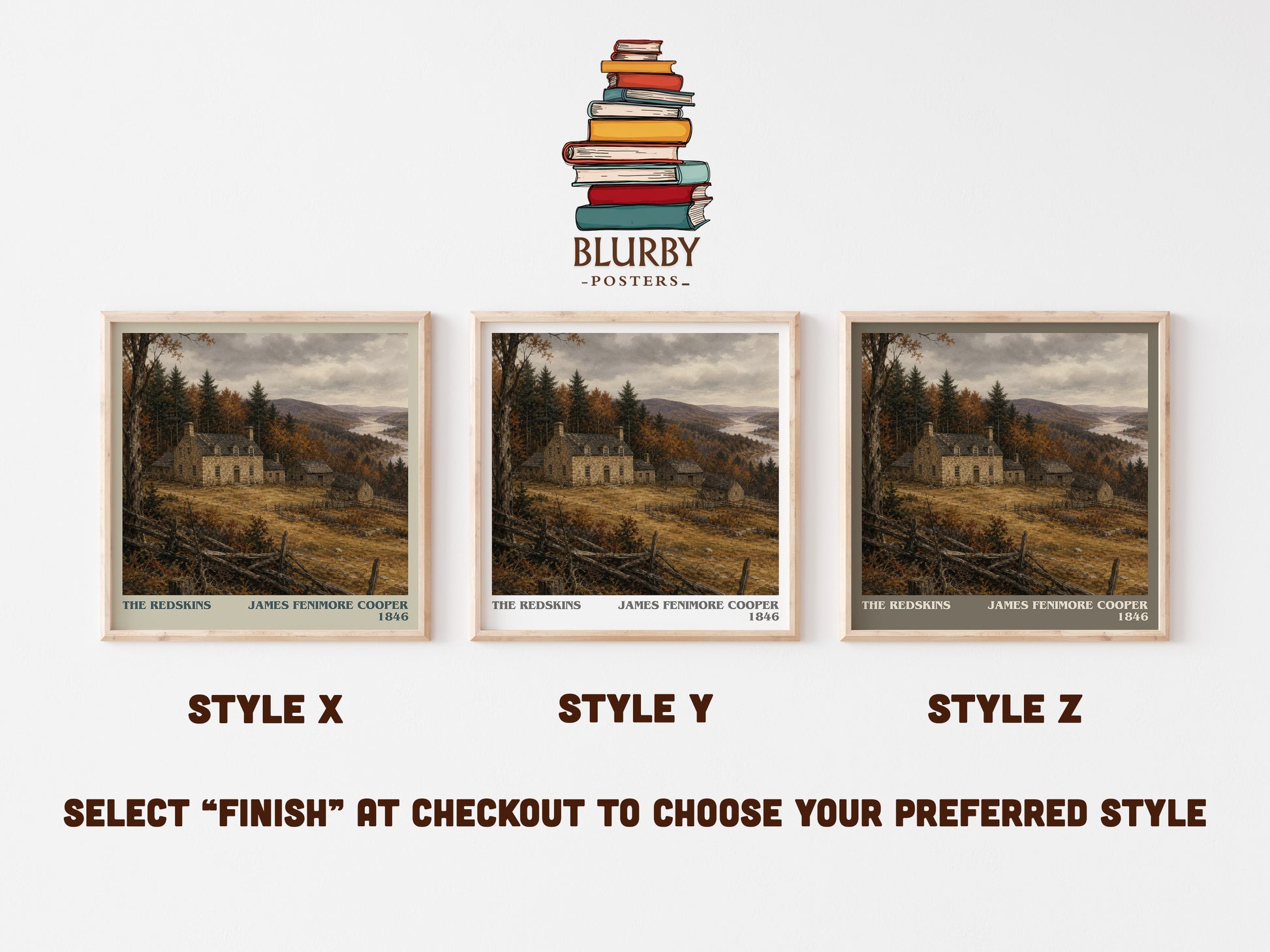 The Redskins literary print in frame leaning in hallway – historical fiction wall art