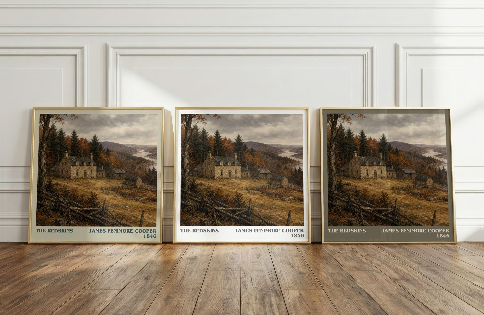 The Redskins literary art print colour and style options – James Fenimore Cooper book art