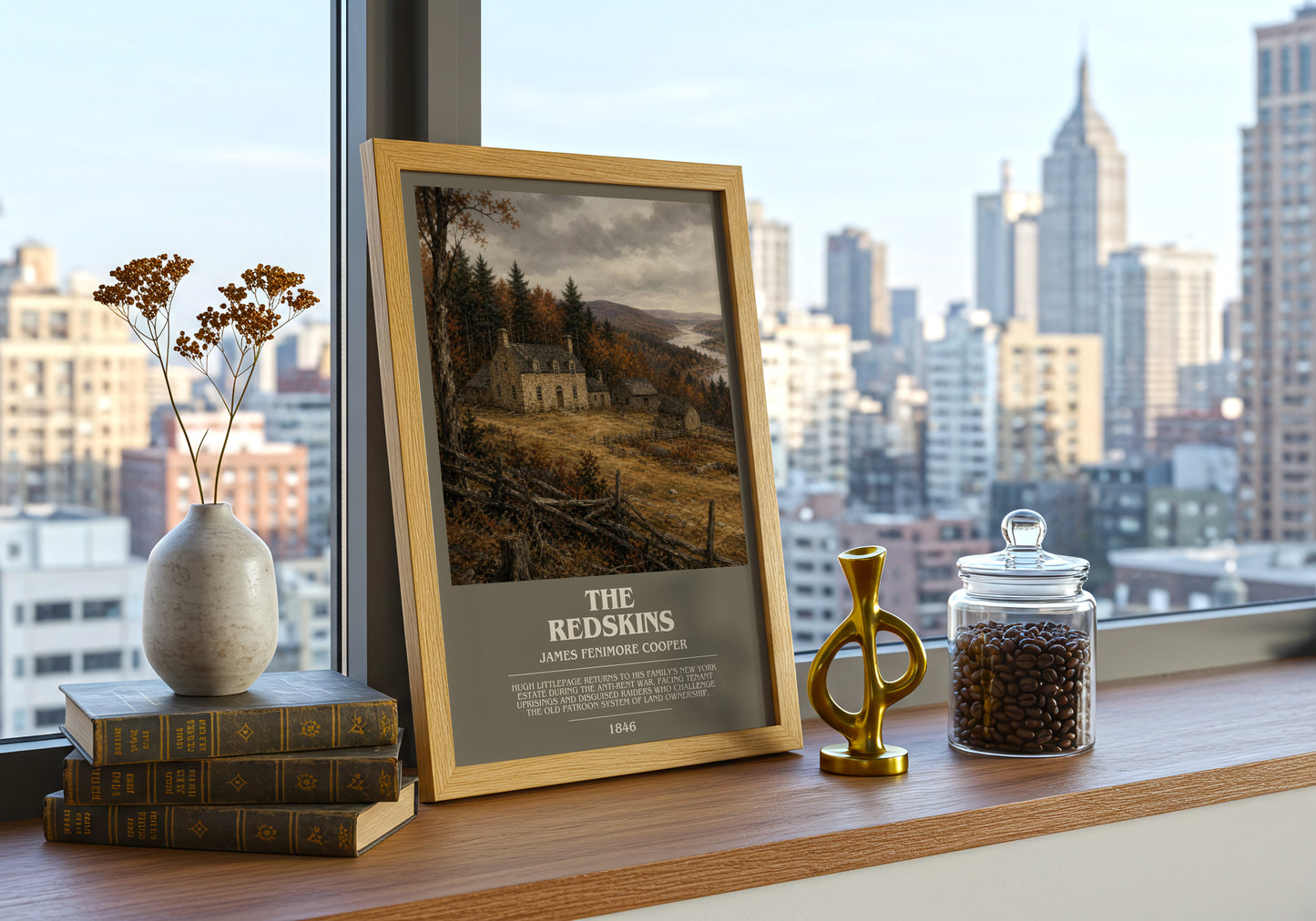 The Redskins bookish print framed by window – literary home decor