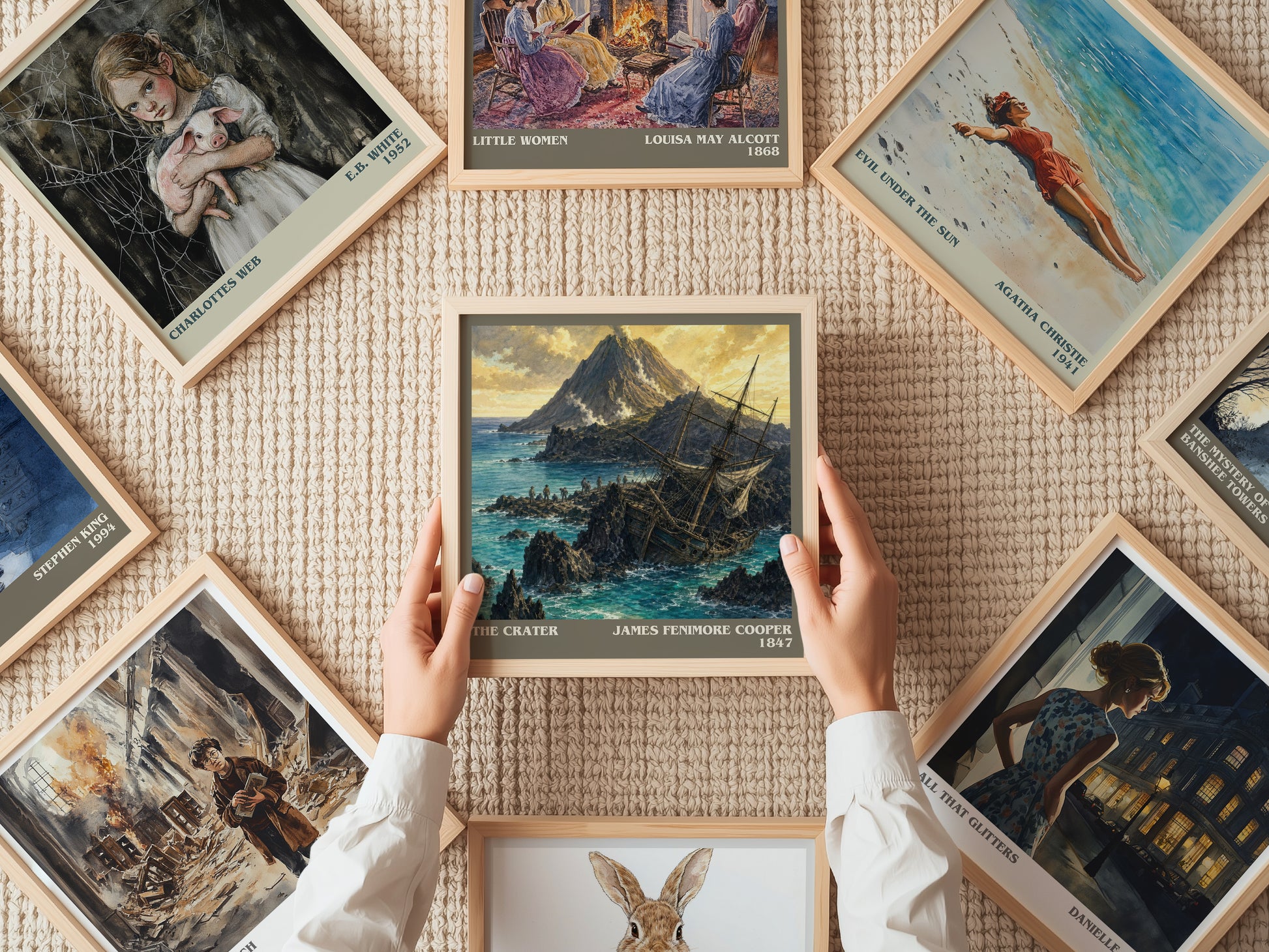 The Crater literary book poster framed on wall – adventure wall art