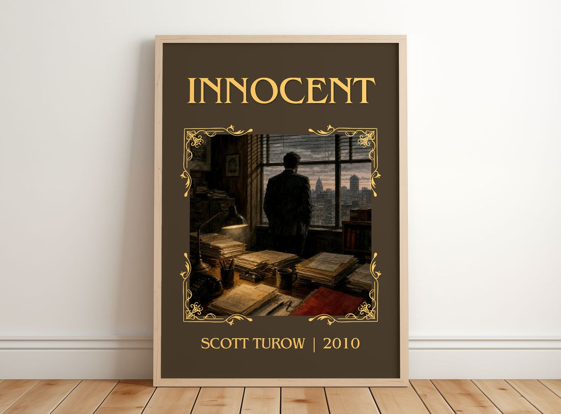 Innocent Classic Book Art Print by Scott Turow – framed print leaning on a wooden floor