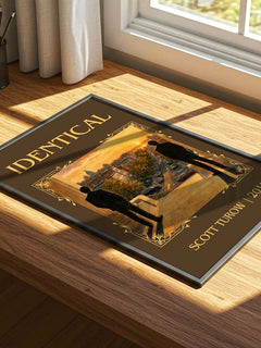 Identical Classic Book Art Print by Scott Turow – print on a sunlit desk