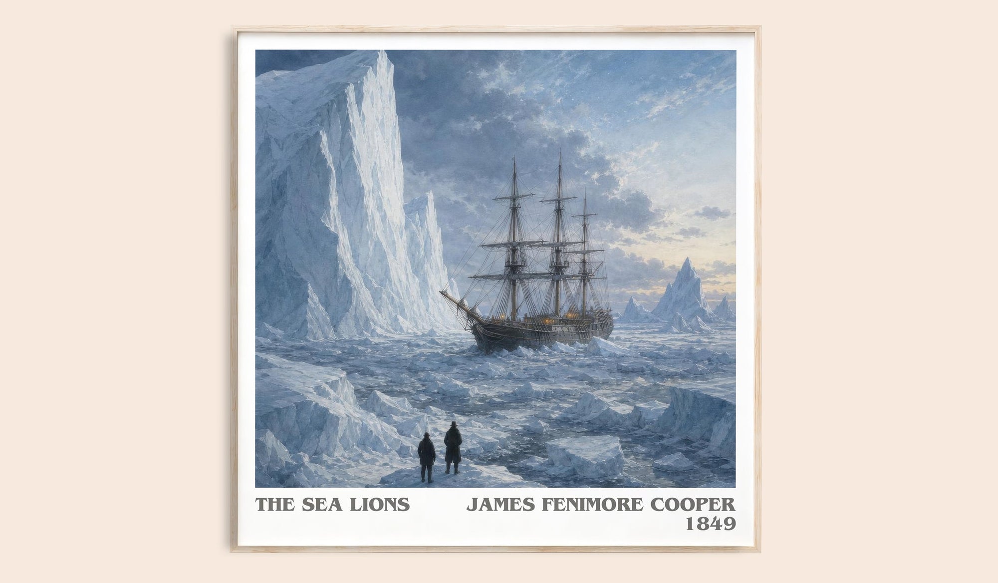 The Sea Lions literary book poster by James Fenimore Cooper – framed literary art print