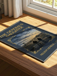 The General's Daughter Classic Book Art Print by Nelson DeMille – print on a sunlit desk