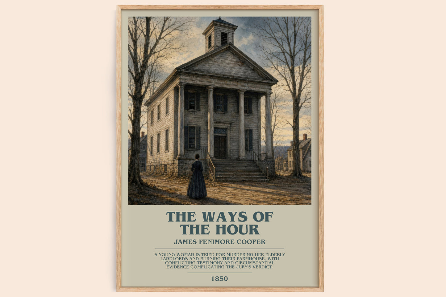 The Ways Of The Hour bookish book poster by James Fenimore Cooper – framed literary art print