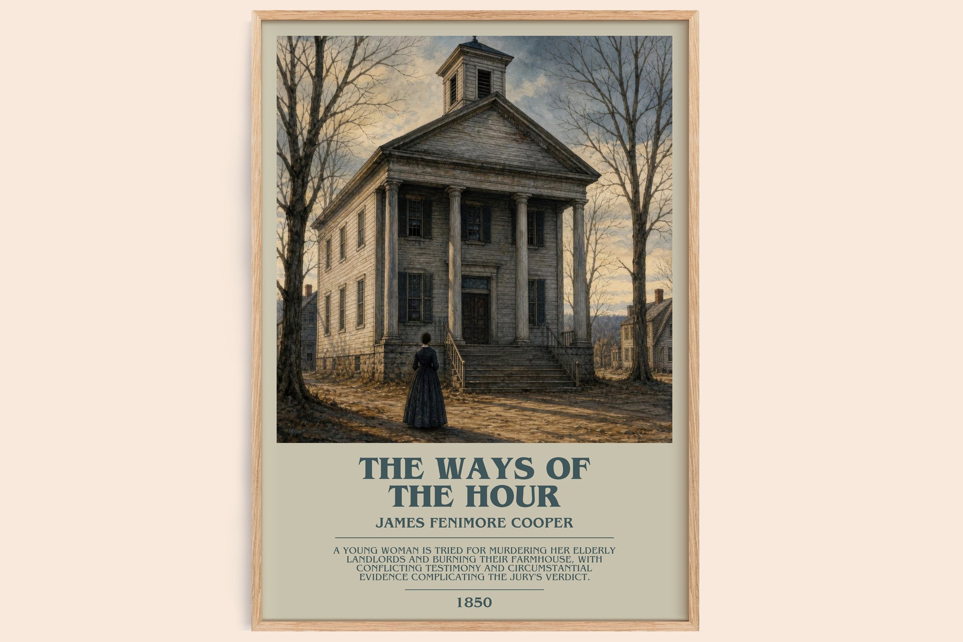The Ways Of The Hour bookish book poster by James Fenimore Cooper – framed literary art print