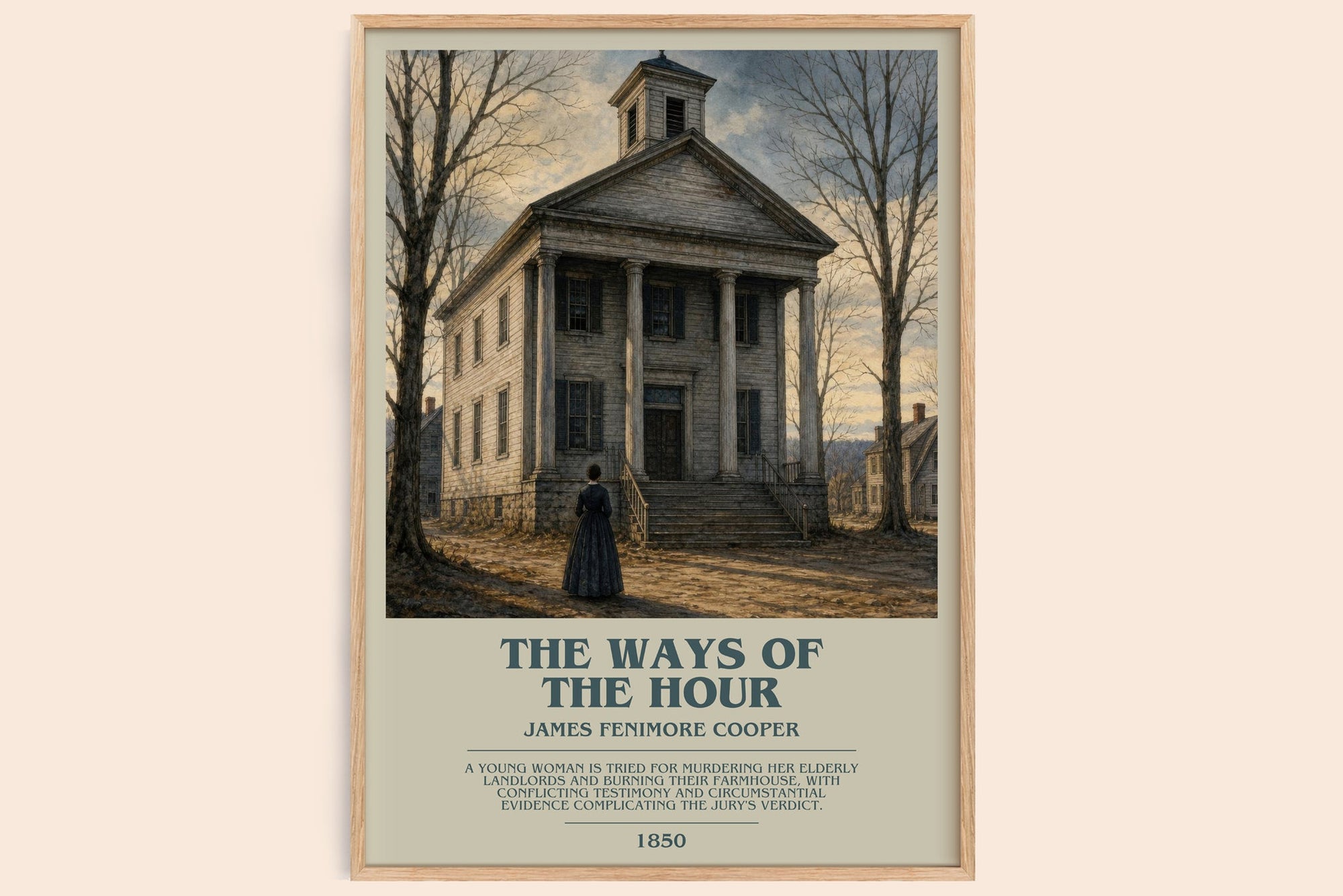 The Ways Of The Hour bookish book poster by James Fenimore Cooper – framed literary art print