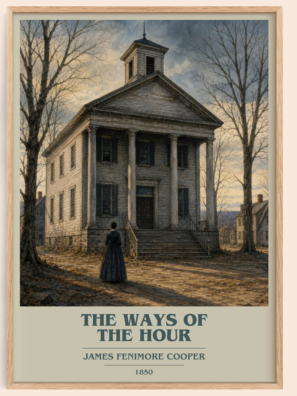 The Ways Of The Hour book cover book poster by James Fenimore Cooper – framed literary art print