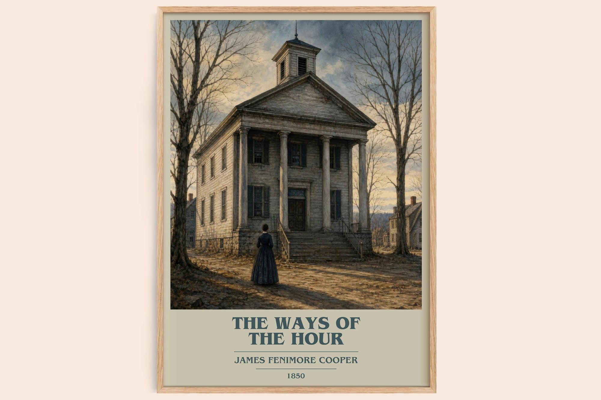 The Ways Of The Hour book cover book poster by James Fenimore Cooper – framed literary art print