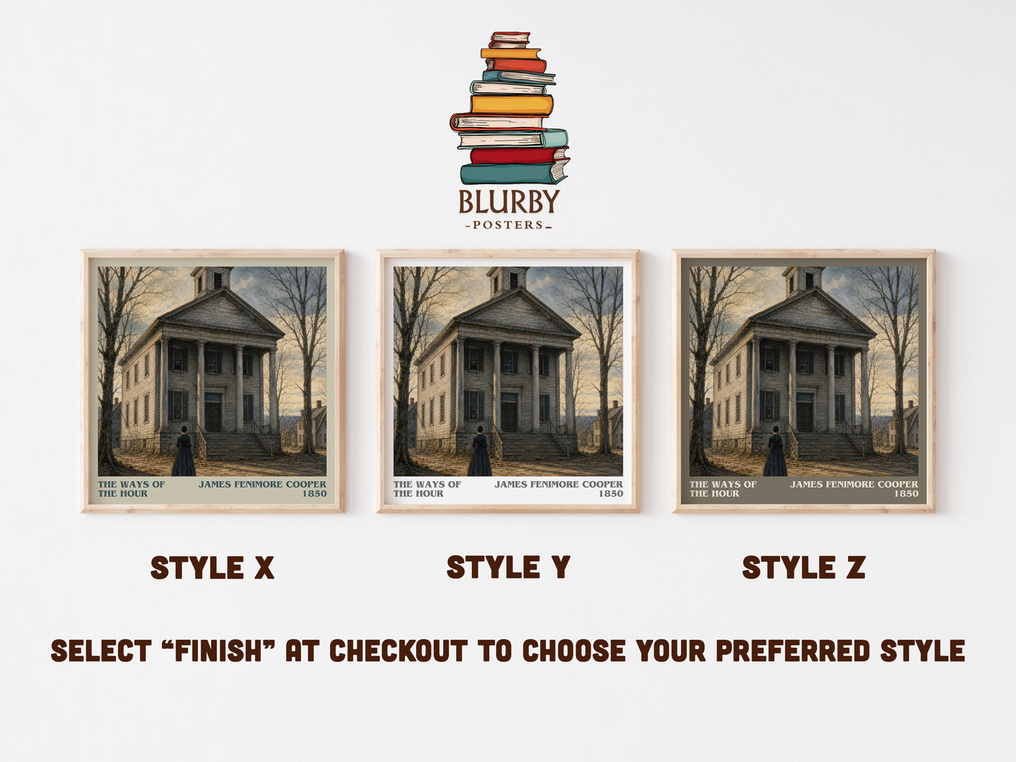 The Ways Of The Hour literary print in frame leaning in hallway – historical fiction wall art