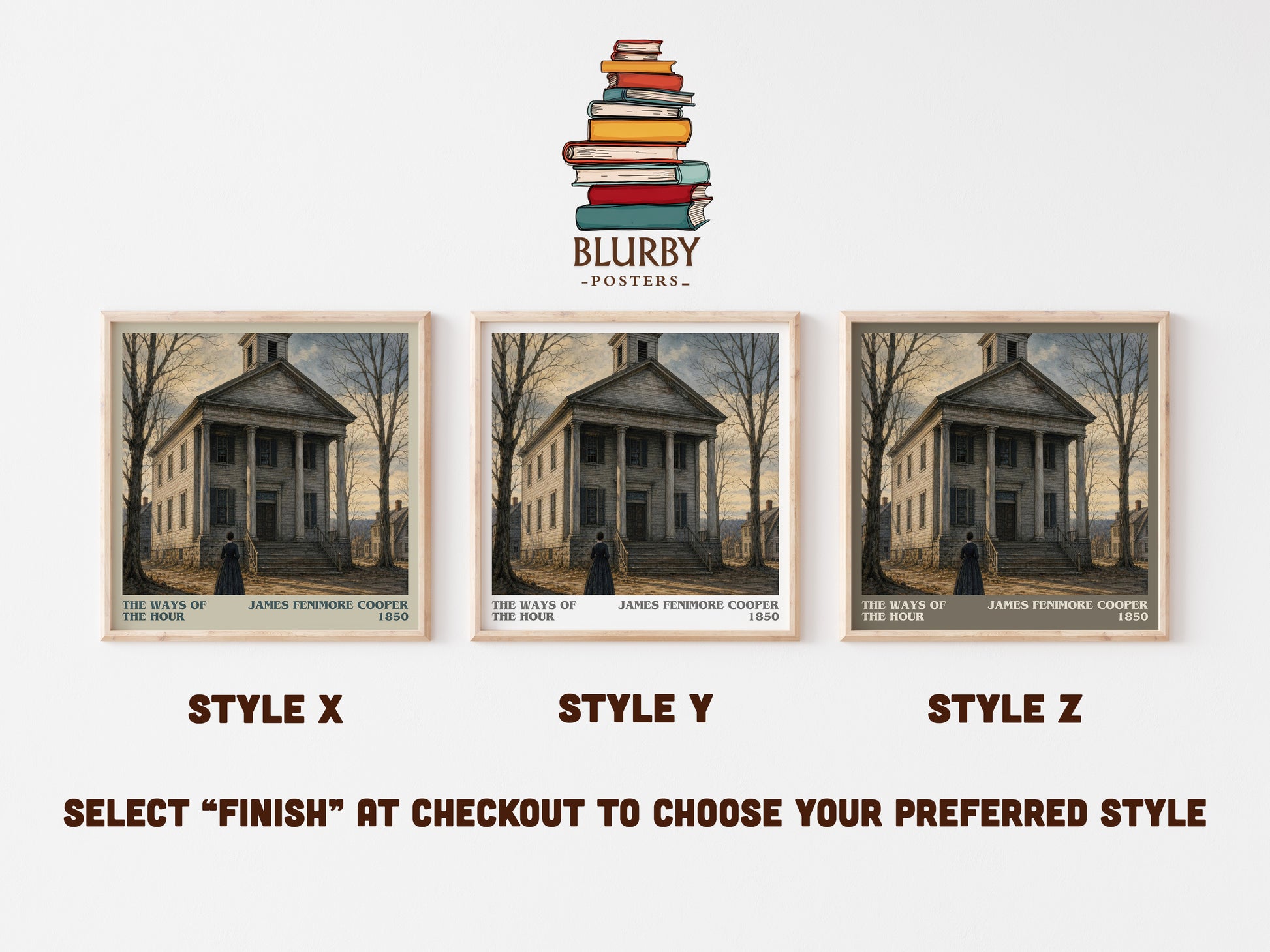 The Ways Of The Hour literary print in frame leaning in hallway – historical fiction wall art