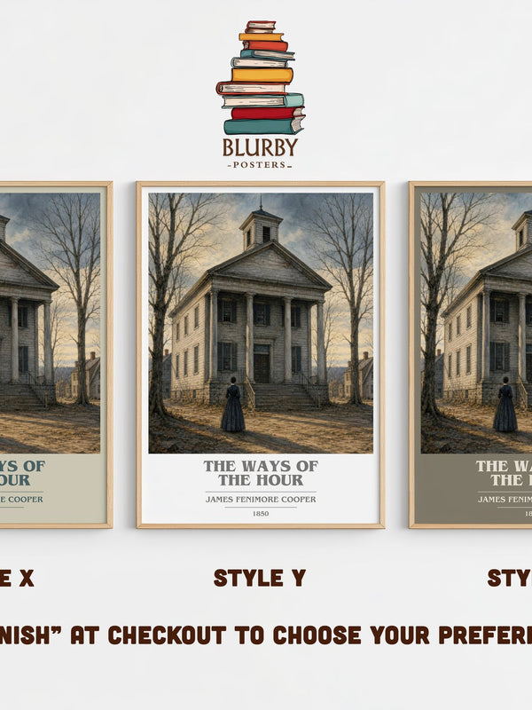The Ways Of The Hour book cover print in frame leaning in hallway – historical fiction wall art