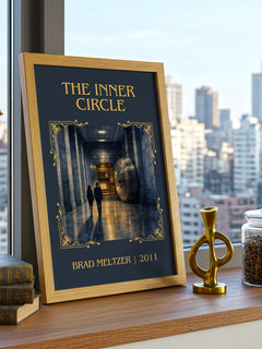 The Inner Circle Classic Book Art Print by Brad Meltzer – framed print on a city-view windowsill