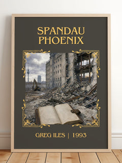 Spandau Phoenix Classic Book Art Print by Greg Iles – framed print leaning on a wooden floor
