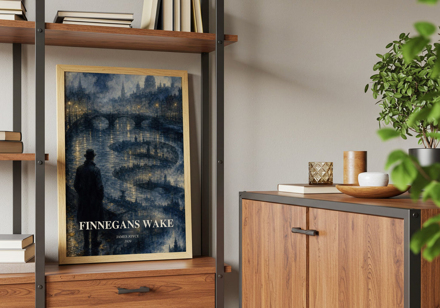 Finnegans Wake book watercolour illustration paper finish options – matte satin gloss