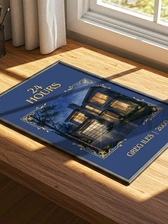 24 Hours Classic Book Art Print by Greg Iles – print on a sunlit desk