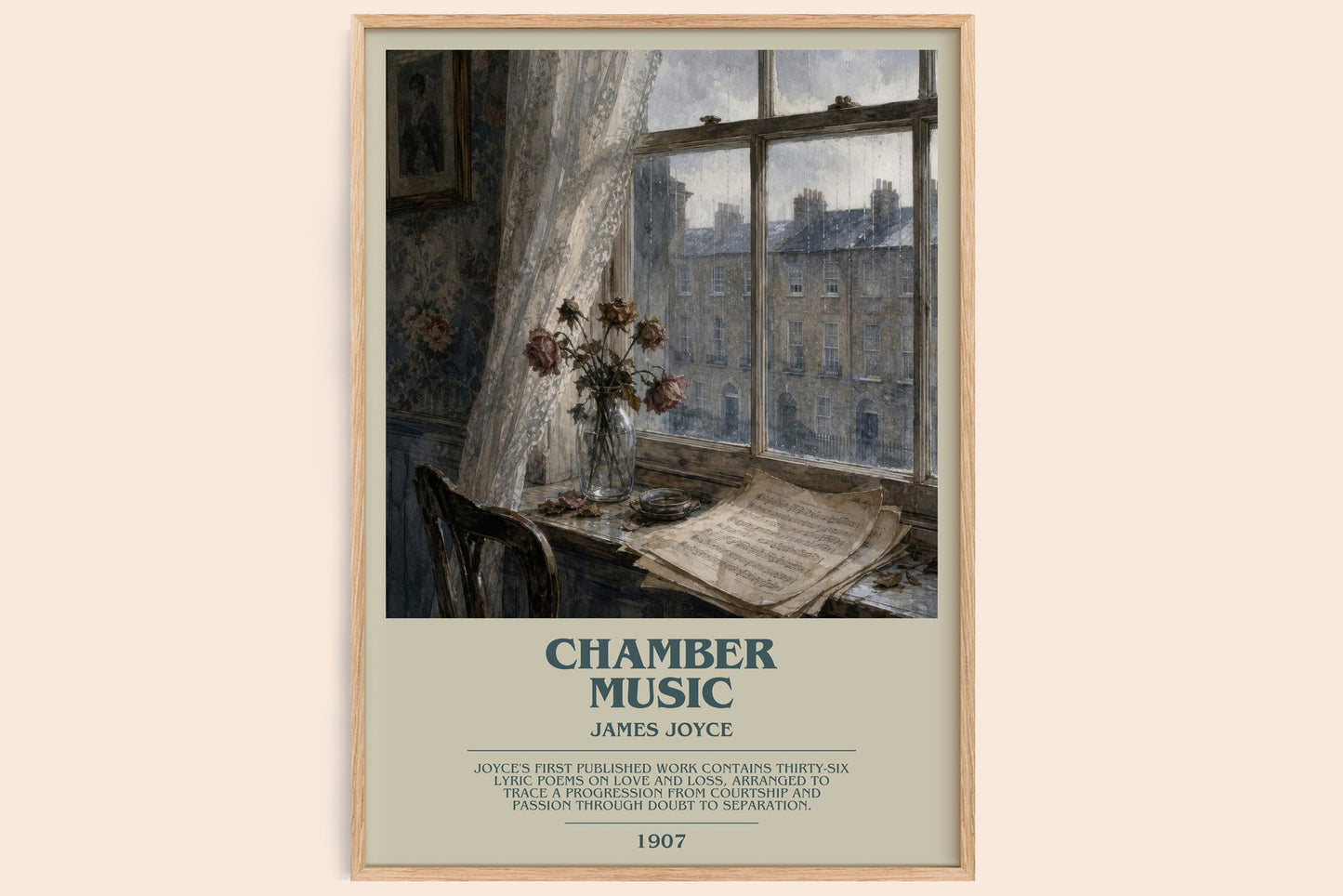 Chamber Music bookish book poster by James Joyce – framed literary art print