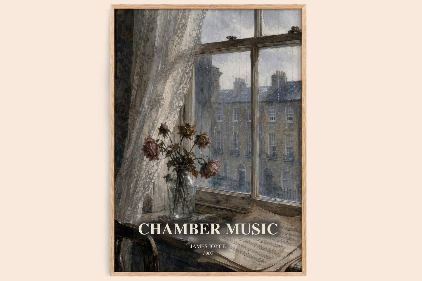 Chamber Music watercolour book poster by James Joyce – framed literary art print