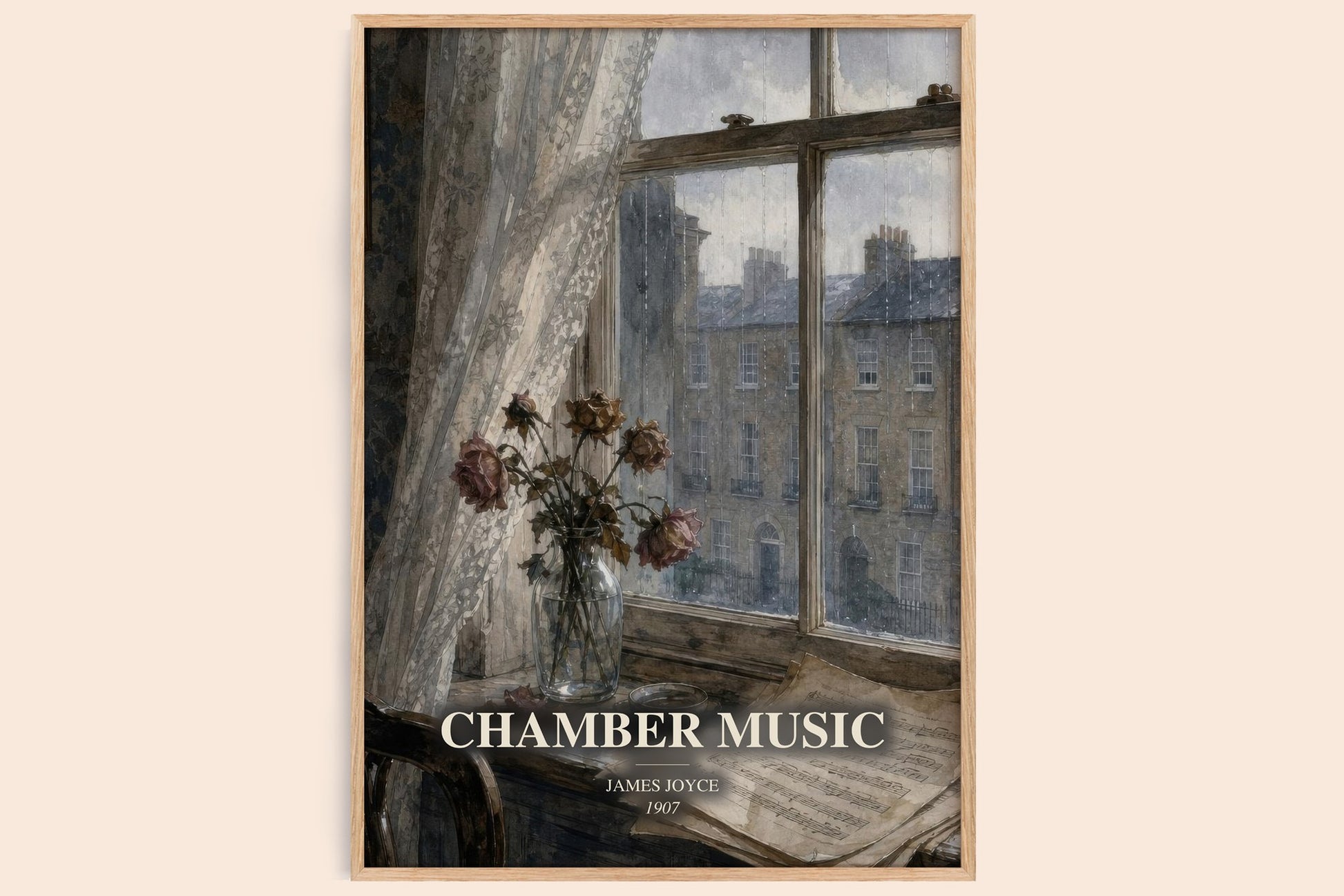 Chamber Music watercolour book poster by James Joyce – framed literary art print