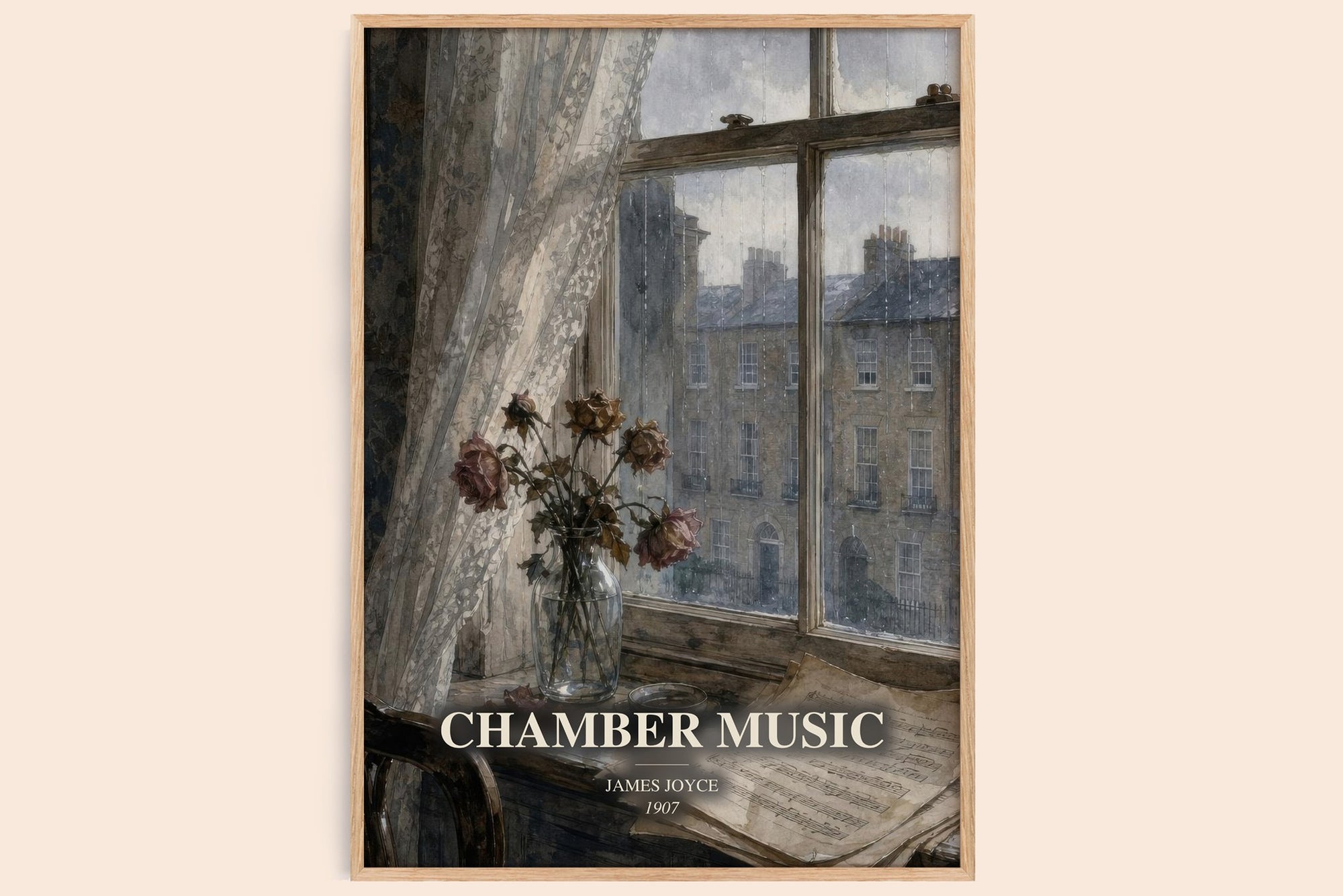 Chamber Music watercolour book poster by James Joyce – framed literary art print