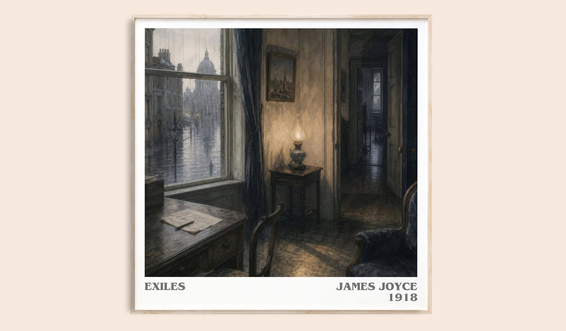 Exiles literary book poster by James Joyce – framed literary art print